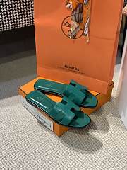 Hermes Oral Sandal Green Leather  - 4