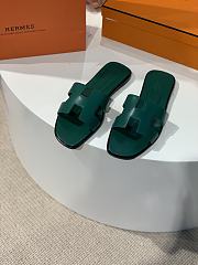 Hermes Oral Sandal Green Leather  - 3