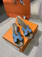 Hermes Oral Sandal Light Blue Leather - 6