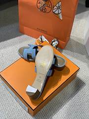 Hermes Oral Sandal Light Blue Leather - 5