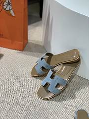 Hermes Oral Sandal Light Blue Leather - 3