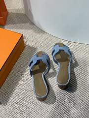 Hermes Oral Sandal Light Blue Leather - 2