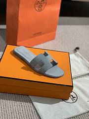 Hermes Oral Sandal Light Grey Leather - 6