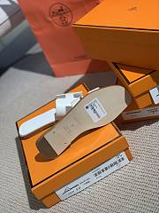 Hermes Oral Sandal White Leather - 5