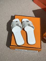 Hermes Oral Sandal White Leather - 4