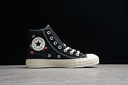 CHUCK TAYLOR ALL-STAR HIGH EMBROIDERED FLORAL BLACK - 5