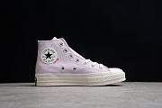 CHUCK TAYLOR 70S HIGH EMBROIDERED FLORAL PRINT PALE AMETHYST - 3