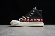 COMME DES GARÇONS PLAY X CHUCK TAYLOR 70S HI TOP MULTI HEART BLACK/RED] - 6