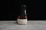 COMME DES GARÇONS PLAY X CHUCK TAYLOR 70S HI TOP MULTI HEART BLACK/RED] - 5