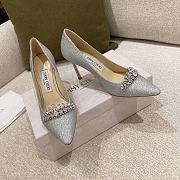 Jimmy Choo Silver Crystal Love 100 Heels - 6