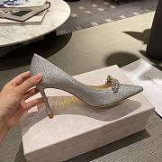 Jimmy Choo Silver Crystal Love 100 Heels - 4