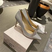 Jimmy Choo Silver Crystal Love 100 Heels - 2