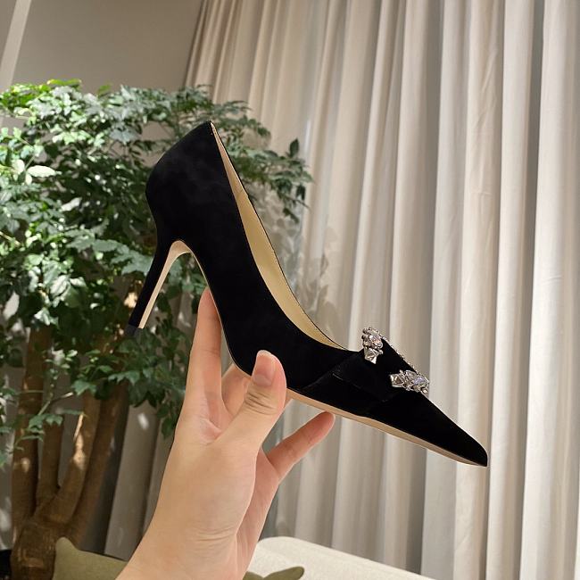 Jimmy Choo Black Satin Love 100 Heels - 1