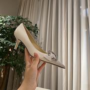 Jimmy Choo Saresa 85 Glitter White Pumps - 6