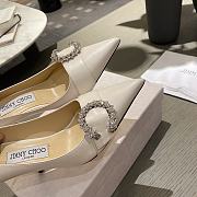 Jimmy Choo Saresa 85 Glitter White Pumps - 4
