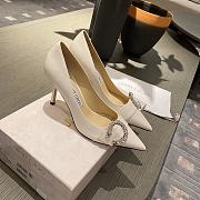 Jimmy Choo Saresa 85 Glitter White Pumps - 5