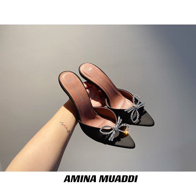 Amina Muaddi Black Begum Sling Heels - 1