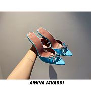 Amina Muaddi Blue Begum Sling Heels - 1