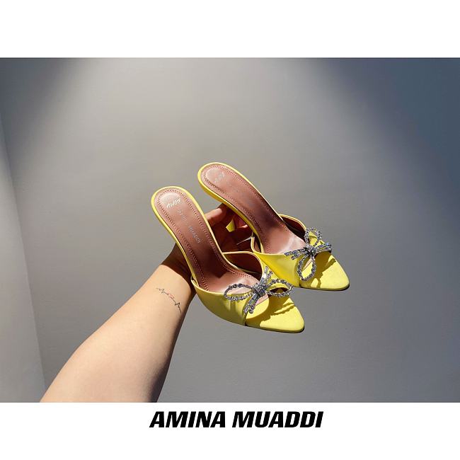 Amina Muaddi Yellow Begum Sling Heels - 1
