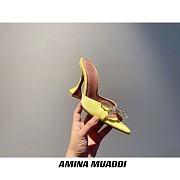Amina Muaddi Yellow Begum Sling Heels - 6