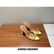 Amina Muaddi Yellow Begum Sling Heels - 4
