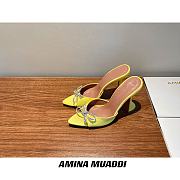 Amina Muaddi Yellow Begum Sling Heels - 3