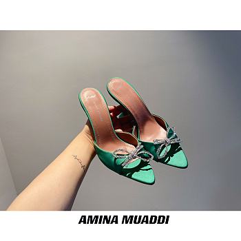 Amina Muaddi Green Begum Sling Heels