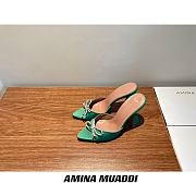 Amina Muaddi Green Begum Sling Heels - 4