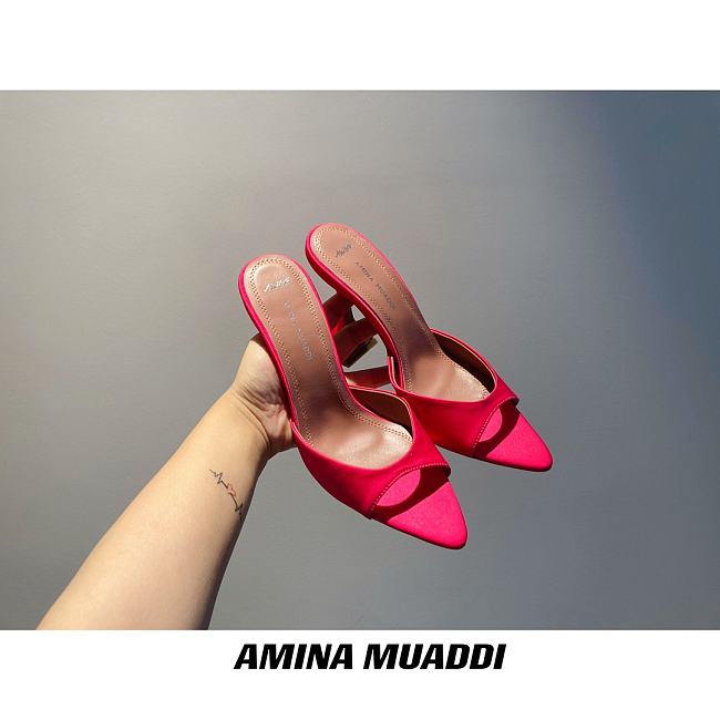 Amina Muaddi Pink Sling Heels - 1