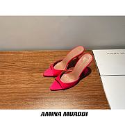 Amina Muaddi Pink Sling Heels - 4