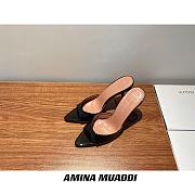 Amina Muaddi Black Sling Heels - 3