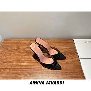 Amina Muaddi Black Sling Heels - 4
