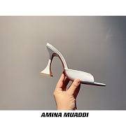 Amina Muaddi White Sling Heels - 5