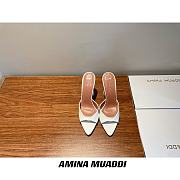 Amina Muaddi White Sling Heels - 4
