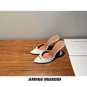 Amina Muaddi White Sling Heels - 2