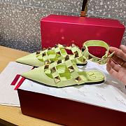 ROMAN STUD CALFSKIN BALLET FLAT LIME SORBET - 6