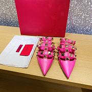 ROMAN STUD CALFSKIN BALLET FLAT PINK - 5