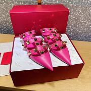 ROMAN STUD CALFSKIN BALLET FLAT PINK - 4