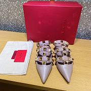 ROMAN STUD CALFSKIN BALLET FLAT ROSE QUARTZ - 6