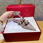 ROMAN STUD CALFSKIN BALLET FLAT ROSE QUARTZ - 4