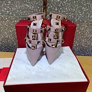 ROMAN STUD CALFSKIN BALLET FLAT ROSE QUARTZ - 2