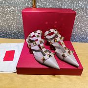 ROMAN STUD CALFSKIN PUMP ROSE QUARTZ 40 MM - 4