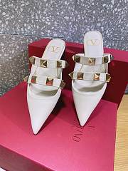 ROMAN STUD FLAT MULE IN CALFSKIN  LIGHT IVORY - 2