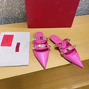 ROMAN STUD FLAT MULE IN CALFSKIN PINK - 6