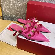 ROMAN STUD FLAT MULE IN CALFSKIN PINK - 5