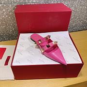 ROMAN STUD FLAT MULE IN CALFSKIN PINK - 4
