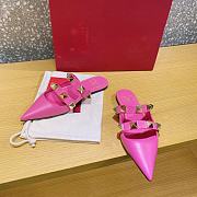 ROMAN STUD FLAT MULE IN CALFSKIN PINK - 3