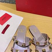 ROMAN STUD FLAT MULE IN CALFSKIN ROSE QUARTZ - 6