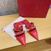 ROMAN STUD FLAT MULE IN CALFSKIN ROSSO VALENTINO - 3