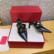 ROMAN STUD MULE IN CALFSKIN BLACK 65 MM - 6